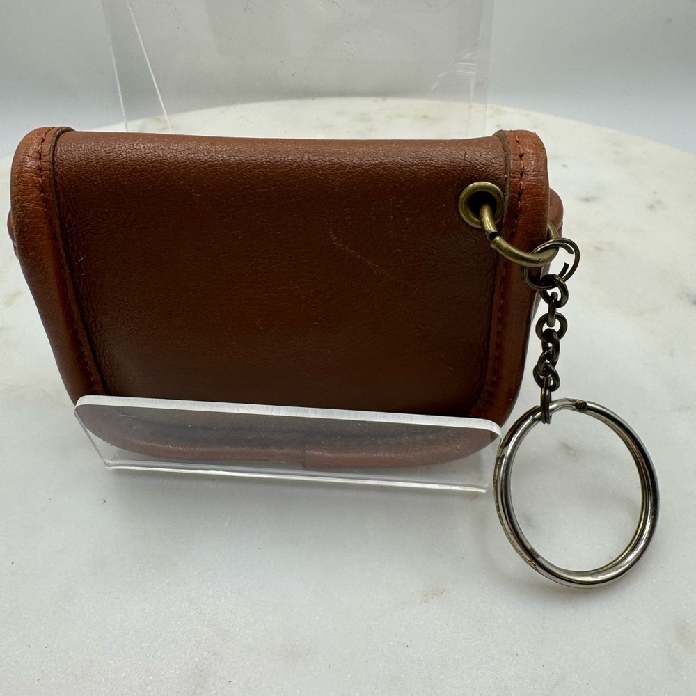 Coach Vintage Authentic Tan Leather Coin Purse with Gold Turn-Lock RARE - Picture 4 of 4